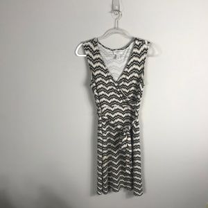 Loft Chevron Stripe Sleeveless Wrap Dress